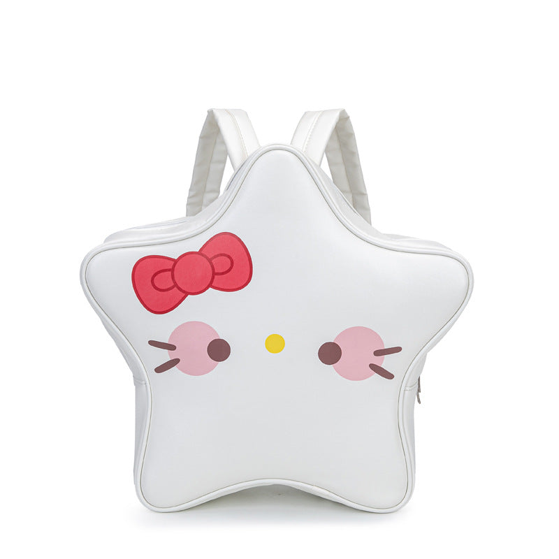 White Hellokitty Star Big Eyes Girl Backpack Y2