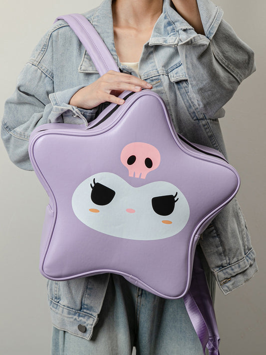 Purple Kuromi Star Big Eyes Girl Backpack Y2