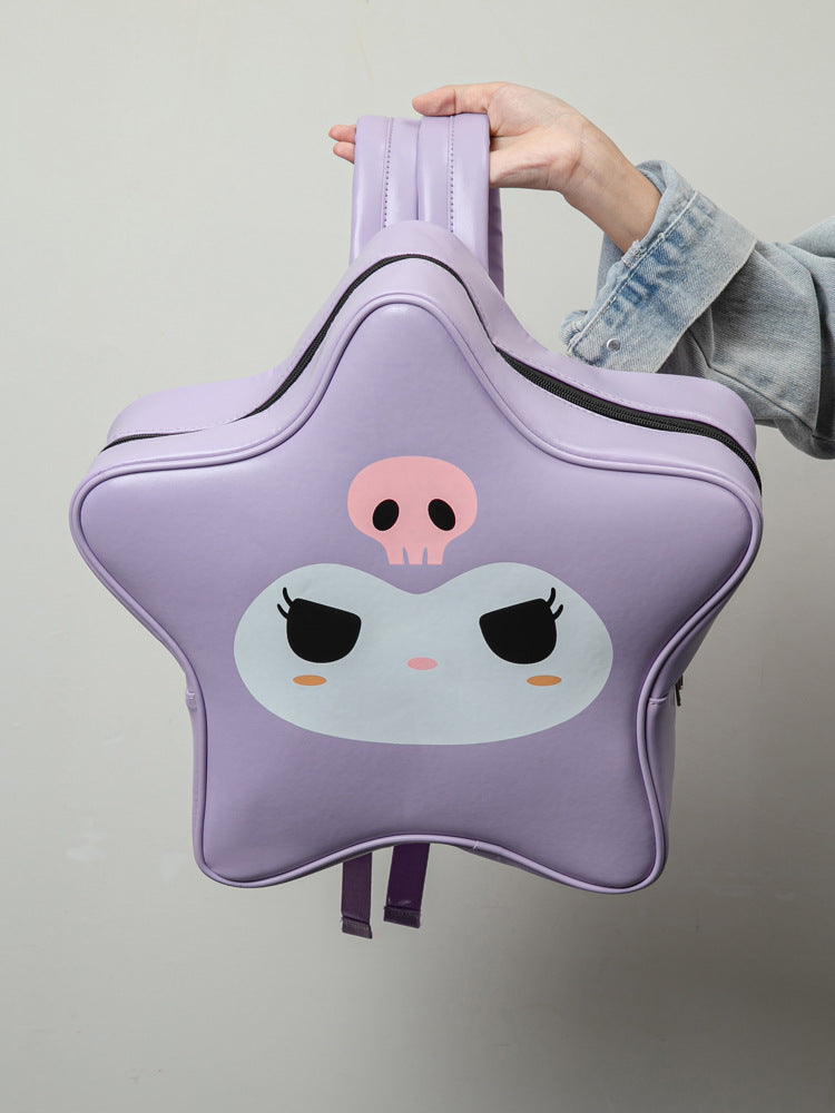 Purple Kuromi Star Big Eyes Girl Backpack Y2