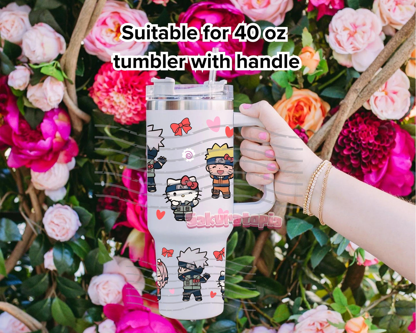 UVDTF 40oz Tumbler Naruto Anime Wrap, Ready to Use Tumbler UVDTF transfers for tumbler | Ready to Apply UVDTF wraps for 40oz tumbler