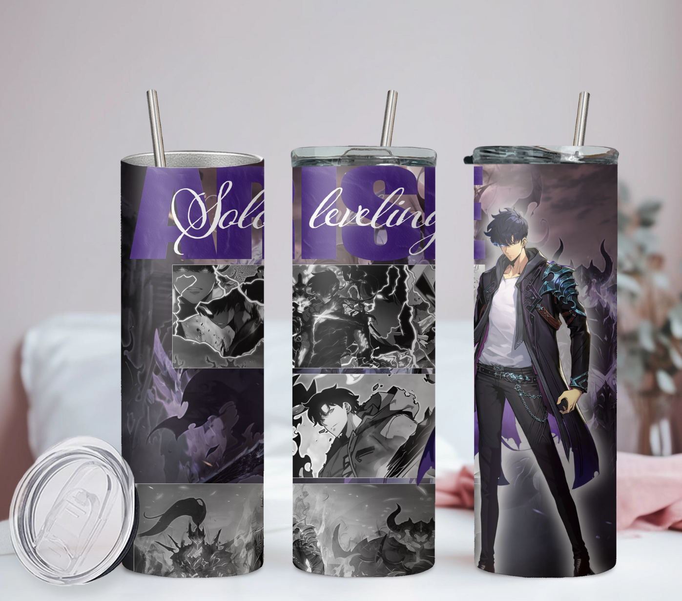Solo Leveling Collection Anime 20oz Tumbler with Straw and Lid