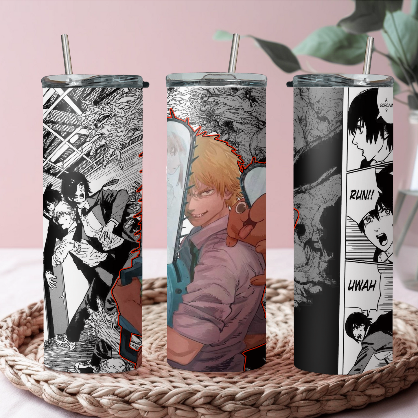 Chainshaw Man Denji Anime 20oz Tumbler with Straw and Lid