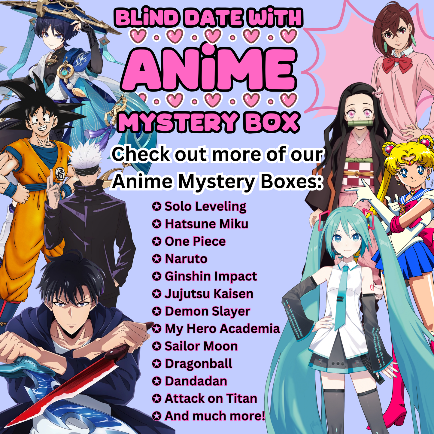 Blind Date with Miku Mystery Box โ 20oz Tumbler + 5 Surprise Miku Merch Items