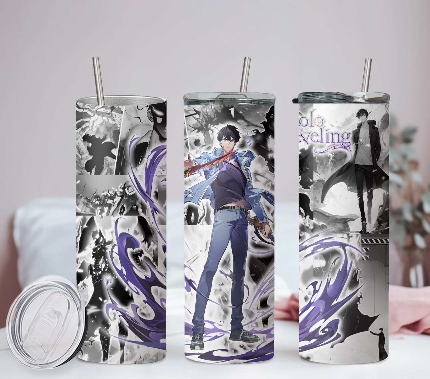 Solo Leveling Collection Anime 20oz Tumbler with Straw and Lid