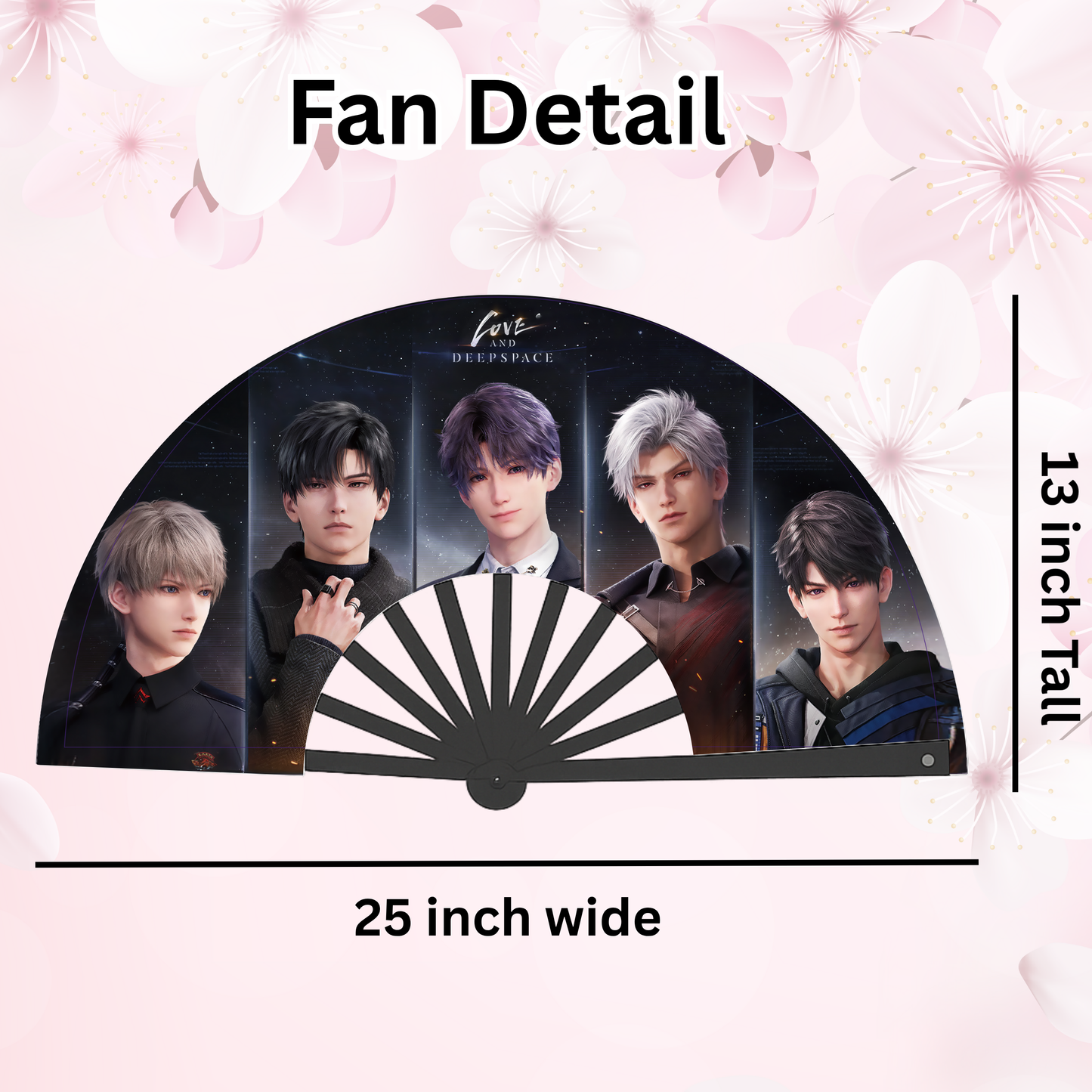 Love and Deep Space Anime Clack Fan, Anime Rave Clack Fan, Anime Party Clack Fan, Club fan, UV glow fan, Snap fan, festival fan, 13 inch Fan