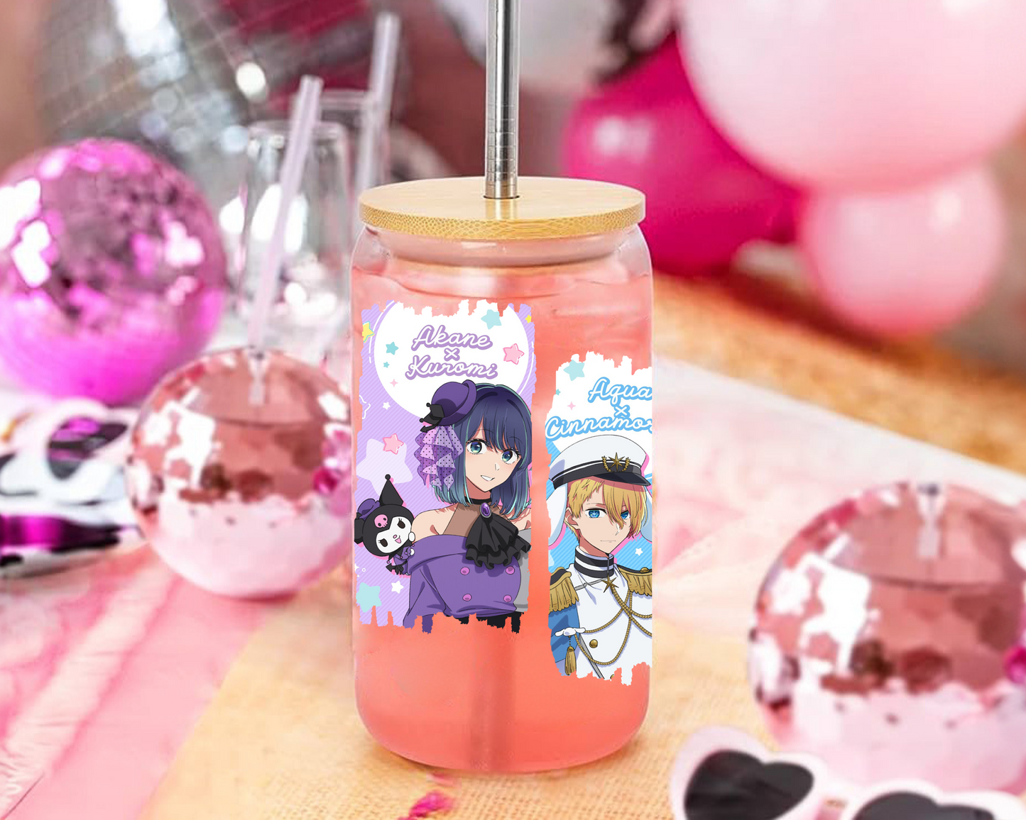 UVDTF Anime Cup Wrap, Ready to Use Glass Cup UVDTF transfers for Glass Can | Ready to Apply UVDTF wraps for Libbey Glass