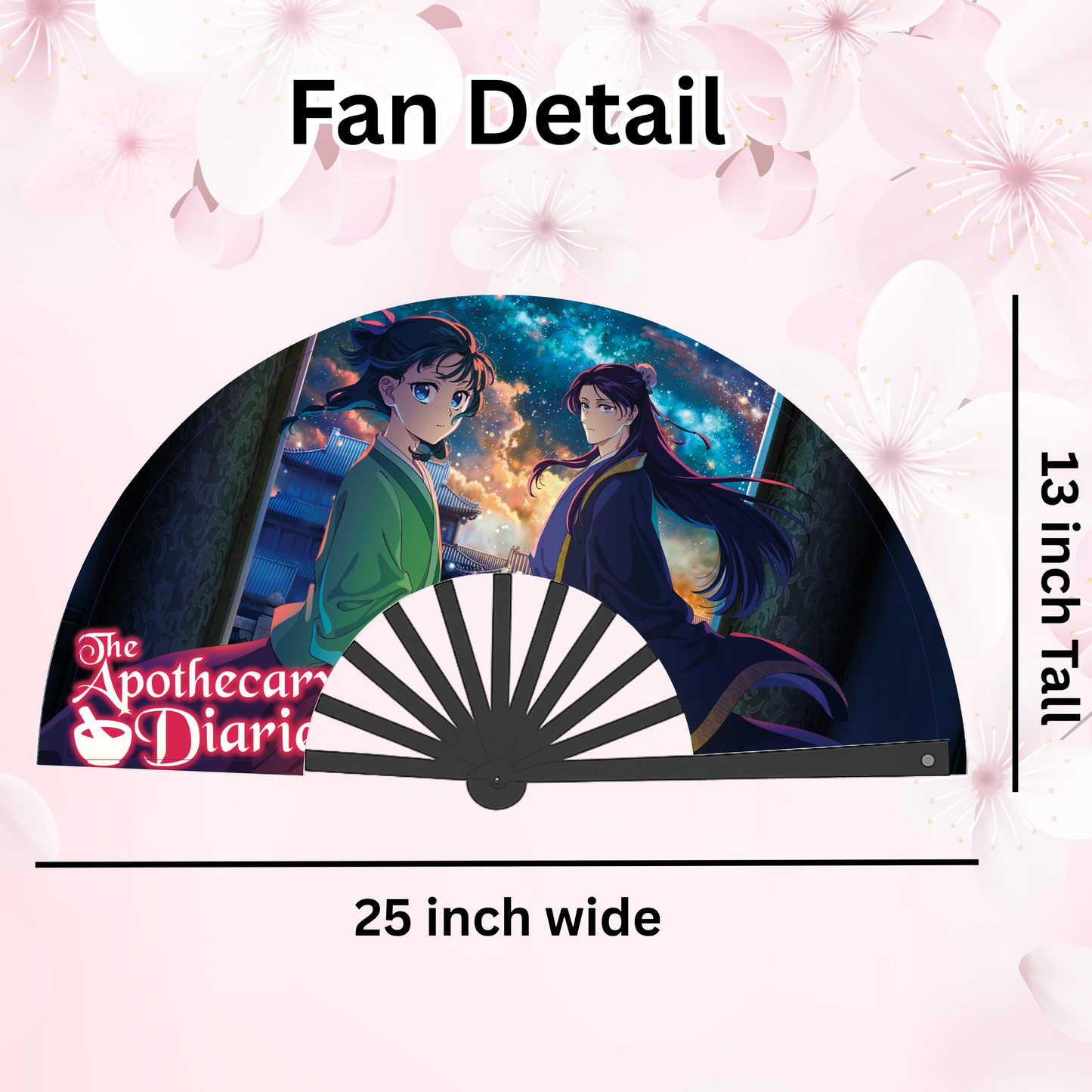 The apothecary Dairy Anime Clack Fan, Anime Rave Clack Fan, Anime Party Clack Fan, Club fan, UV glow fan, Snap fan, festival fan, 13 inch Fan