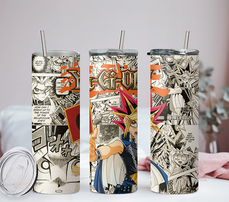 Yu-Gi-Oh! Anime 20oz Tumbler with Straw and Lid