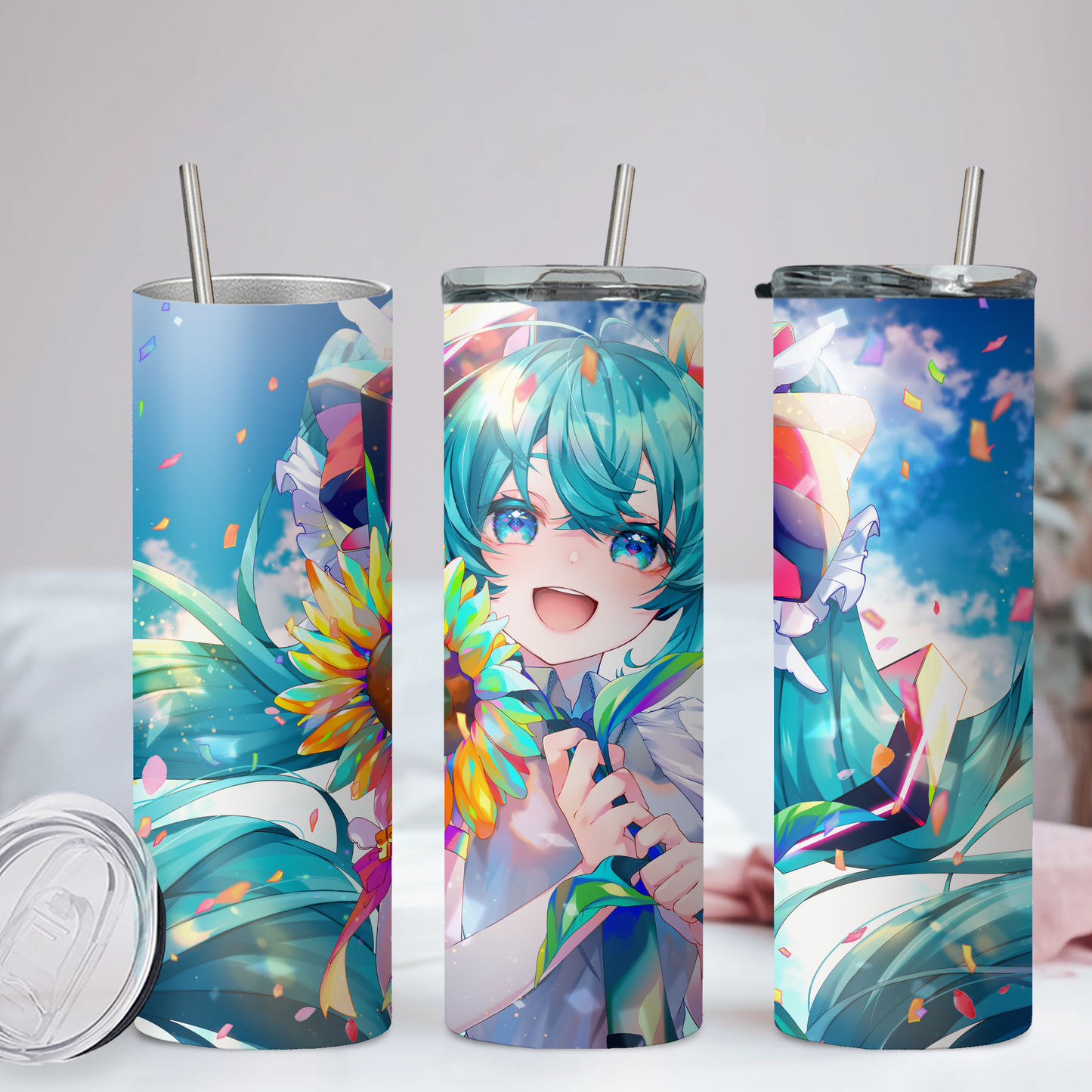 Miku Collection Anime 20oz Tumbler with Straw and Lid