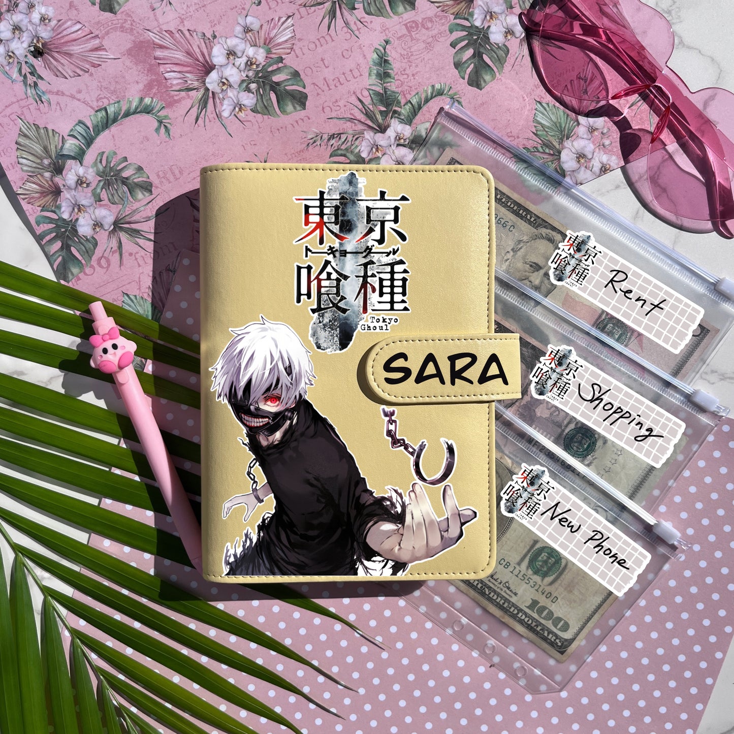 Tokyo Ghoul Personalized Budget Binder with cash envelopes/ label sticker