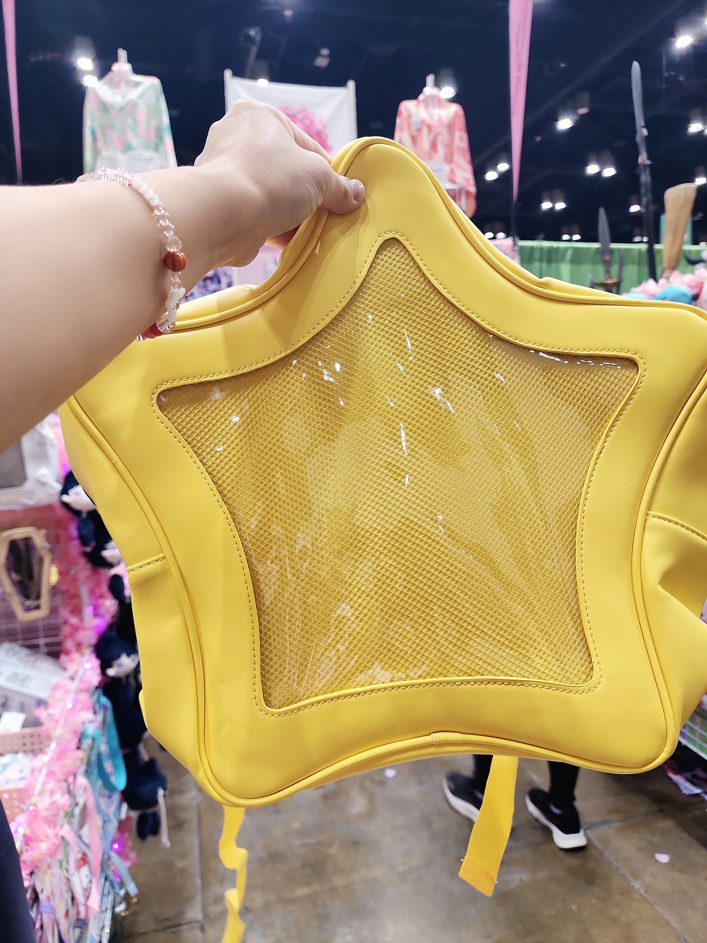 Large Yellow Star Ita Bag, backpack ITA Bag, PIN bag, Girl Backpack, Leather Flap Bag, Schoolbag, Women backpack