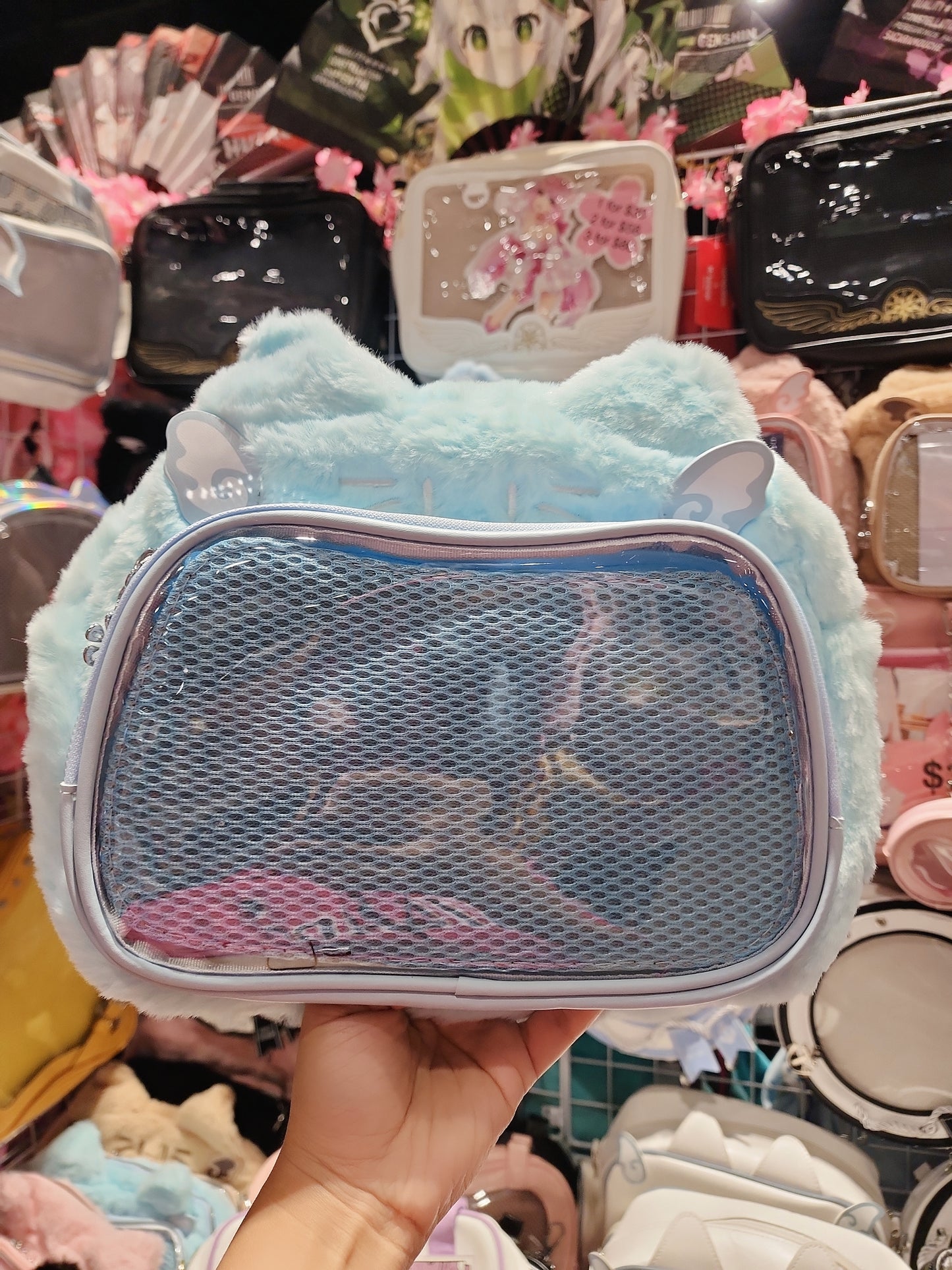 Plush Cat Ear ITA Bag, convertible Backpack & cross body Bag