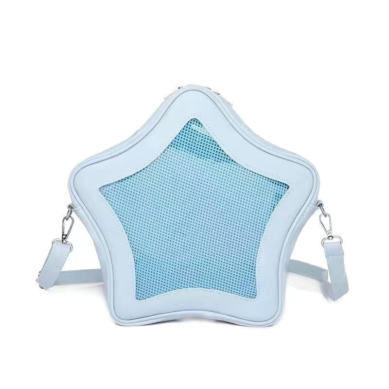 Star Crossbody ITA Bag, kawaii star Ita bag, enamel pin ita bag, PU leather ita bag, cosplay bag, anime convention ita bag