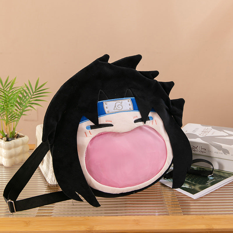 Large Naruto Sasuke Uchiha Plush ITA Backpack Bag
