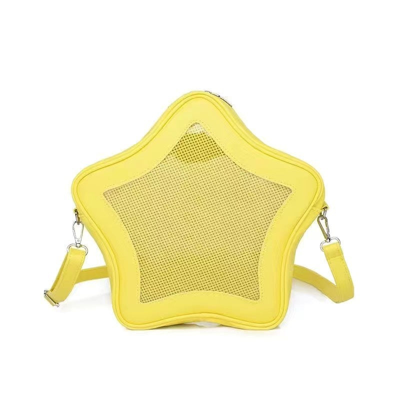 Star Crossbody ITA Bag, kawaii star Ita bag, enamel pin ita bag, PU leather ita bag, cosplay bag, anime convention ita bag
