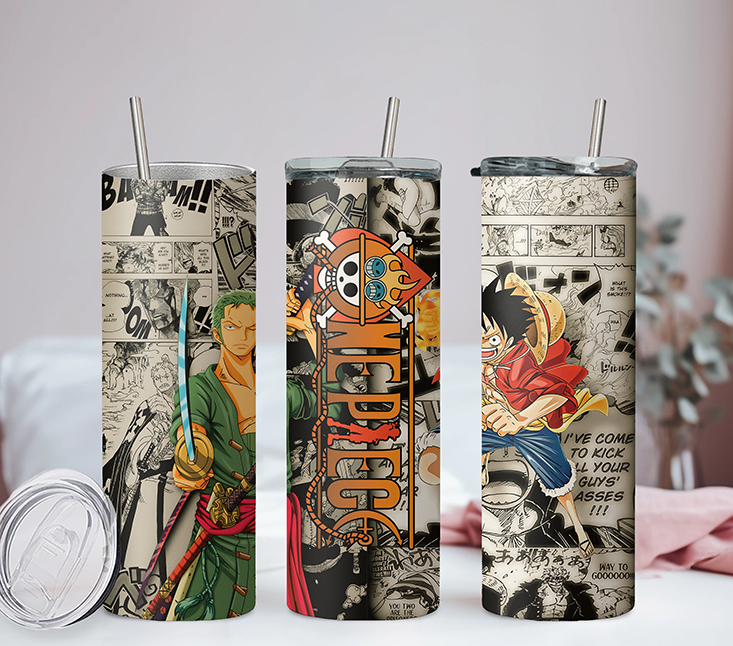 One Piece Collection Anime 20oz Tumbler with Straw and Lid