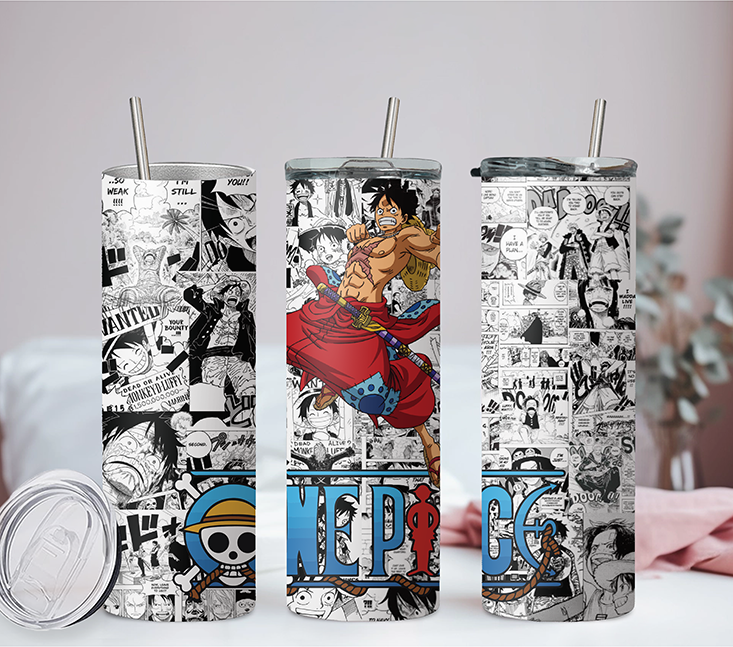 One Piece Collection Anime 20oz Tumbler with Straw and Lid