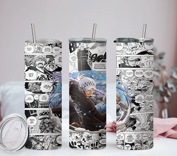 One Piece Collection Anime 20oz Tumbler with Straw and Lid