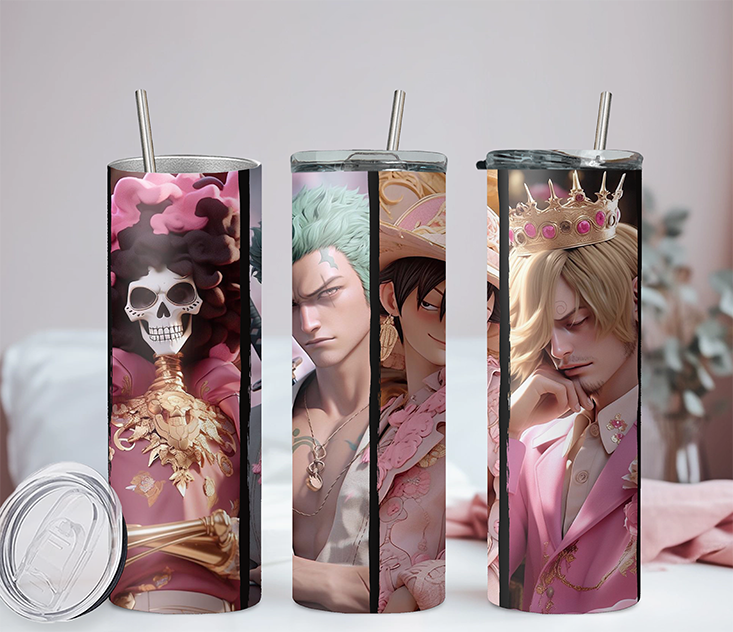 One Piece Collection Anime 20oz Tumbler with Straw and Lid