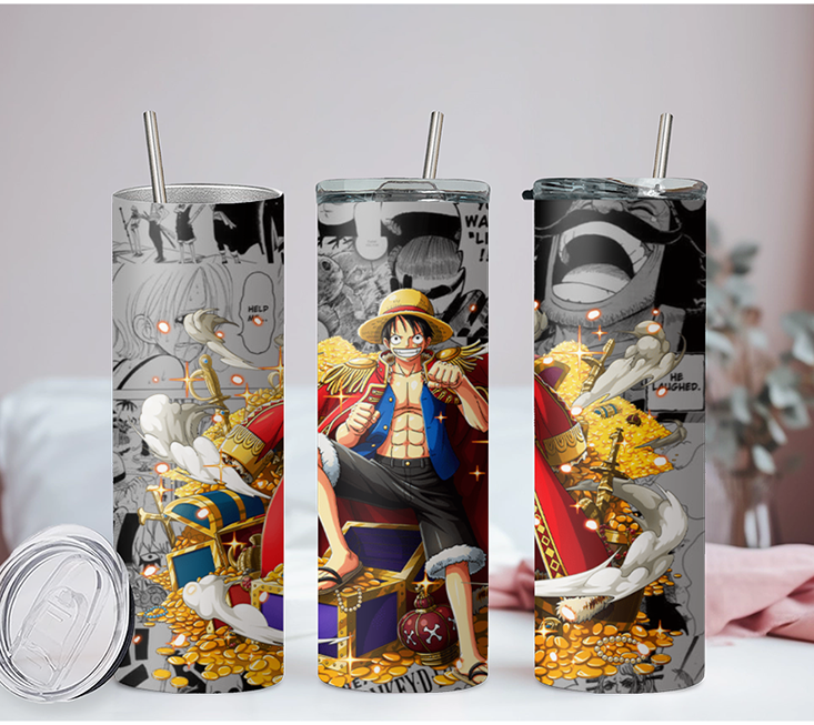 One Piece Collection Anime 20oz Tumbler with Straw and Lid