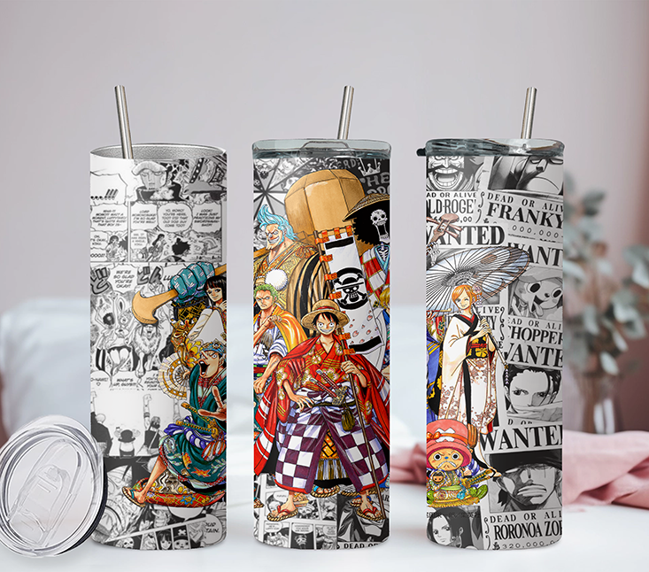 One Piece Collection Anime 20oz Tumbler with Straw and Lid