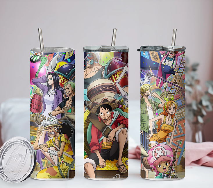 One Piece Collection Anime 20oz Tumbler with Straw and Lid