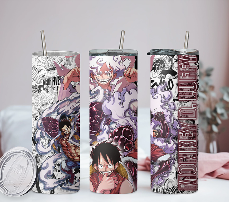One Piece Collection Anime 20oz Tumbler with Straw and Lid