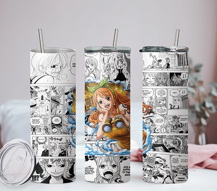 One Piece Collection Anime 20oz Tumbler with Straw and Lid
