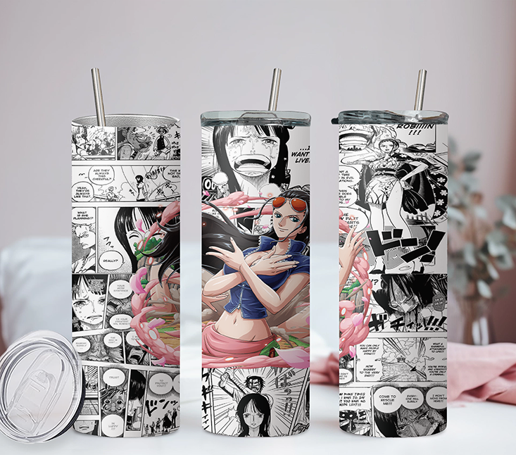 One Piece Collection Anime 20oz Tumbler with Straw and Lid
