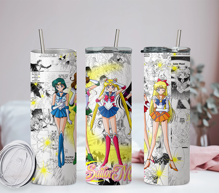 Sailor Moon Collection Anime 20oz Tumbler with Straw and Lid