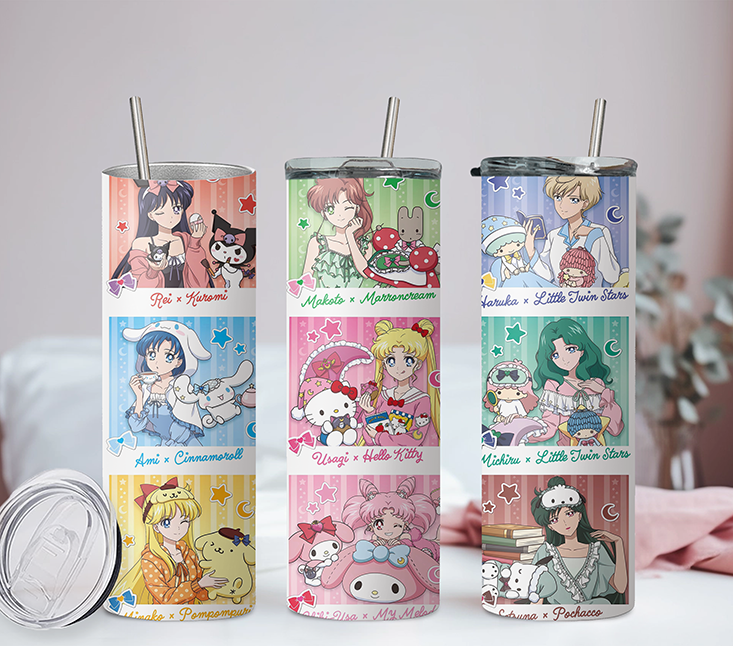 Sailor Moon Collection Anime 20oz Tumbler with Straw and Lid