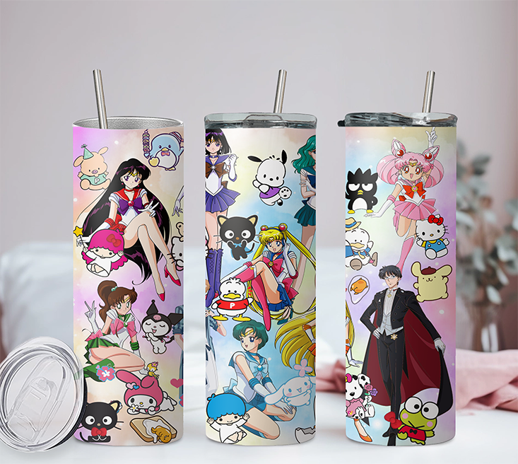 Sailor Moon Collection Anime 20oz Tumbler with Straw and Lid