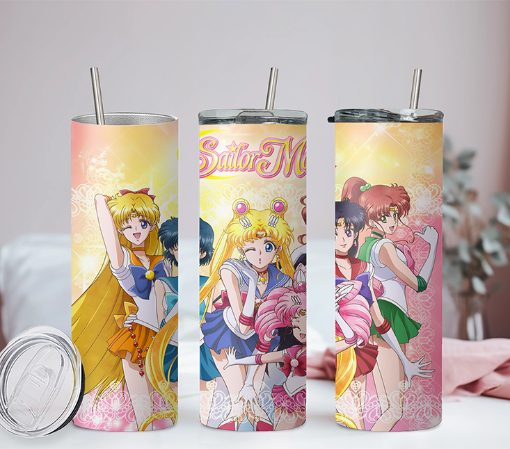 Sailor Moon Collection Anime 20oz Tumbler with Straw and Lid