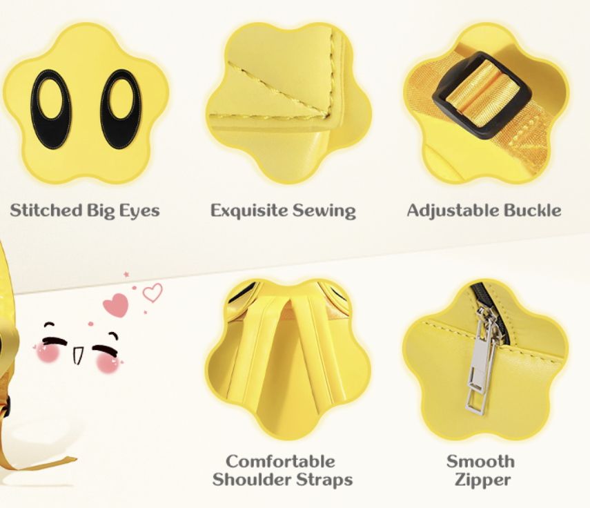 Yellow Star Big Eyes Girl Backpack Y2