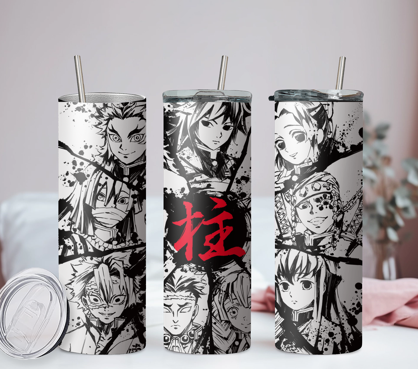 Demon Slayer Mitsuri Kanroji Anime 20oz Tumbler with Straw and Lid