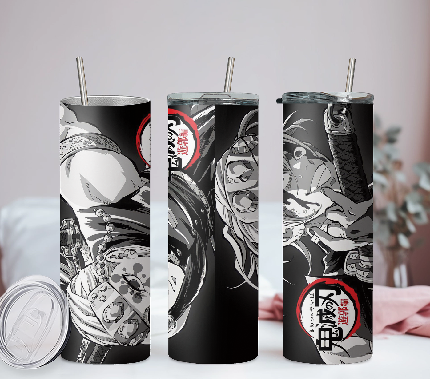 Demon Slayer Mitsuri Kanroji Anime 20oz Tumbler with Straw and Lid