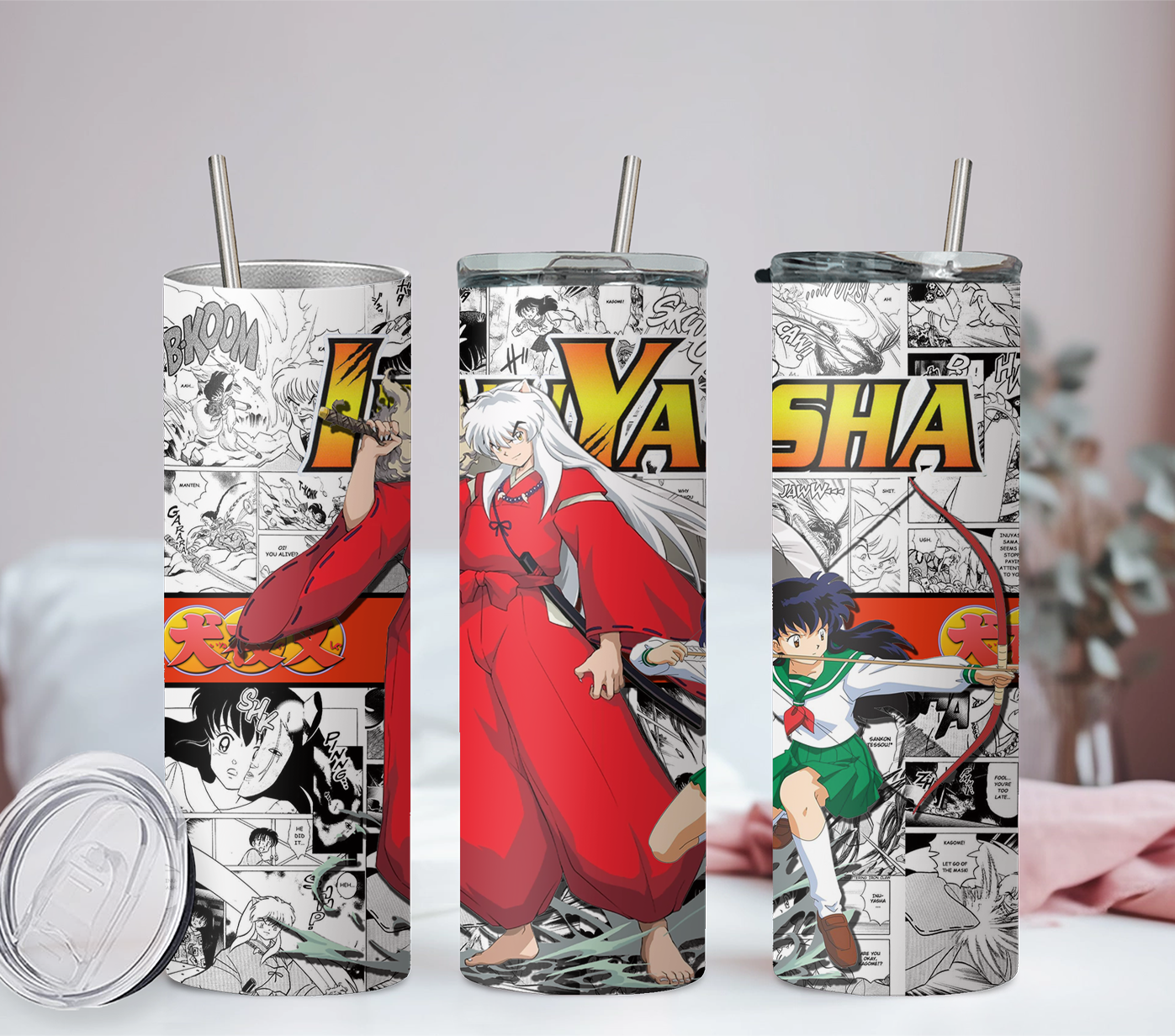 Inuyasha Anime 20oz Tumbler with Straw and Lid
