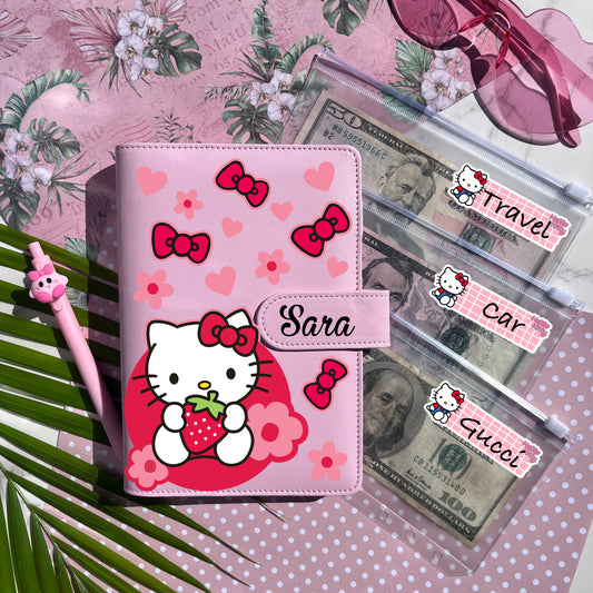 Hello Kitty Personalized Budget Binder with cash envelopes/ label sticker