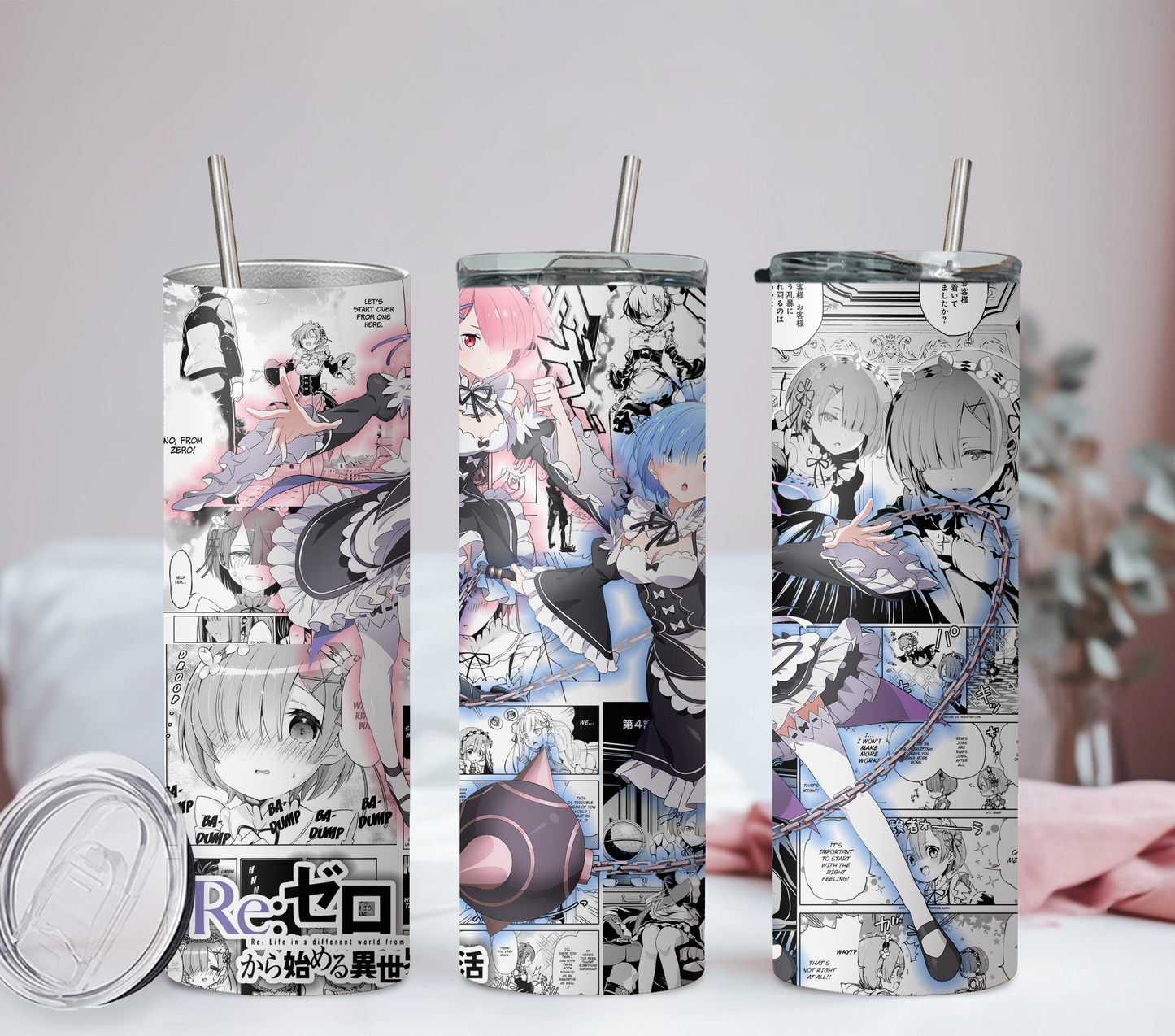 Re Zero Anime 20oz Tumbler with Straw and Lid