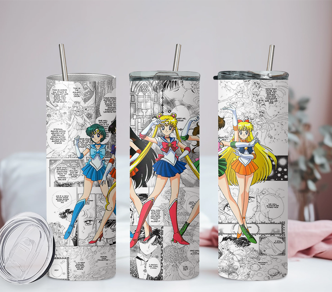 Sailor Moon Anime 20oz Tumbler with Straw and Lid