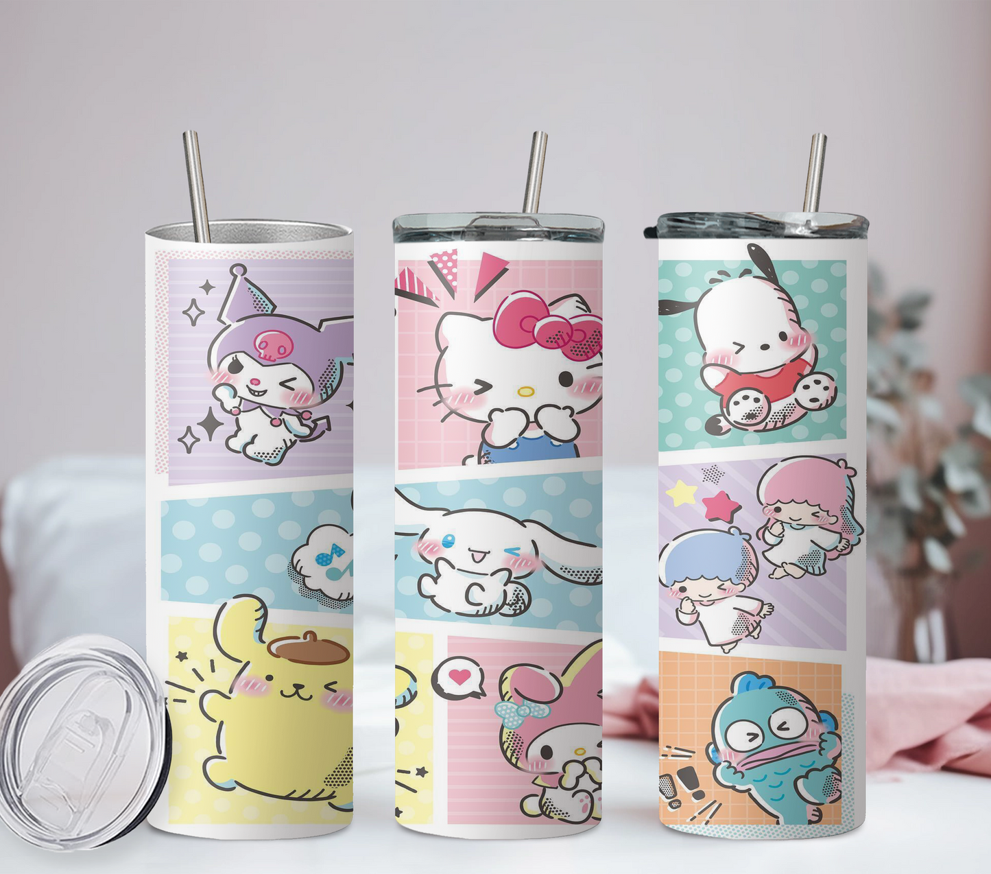 Sanrio Cute Kawaii Anime 20oz Tumbler with Straw and Lid