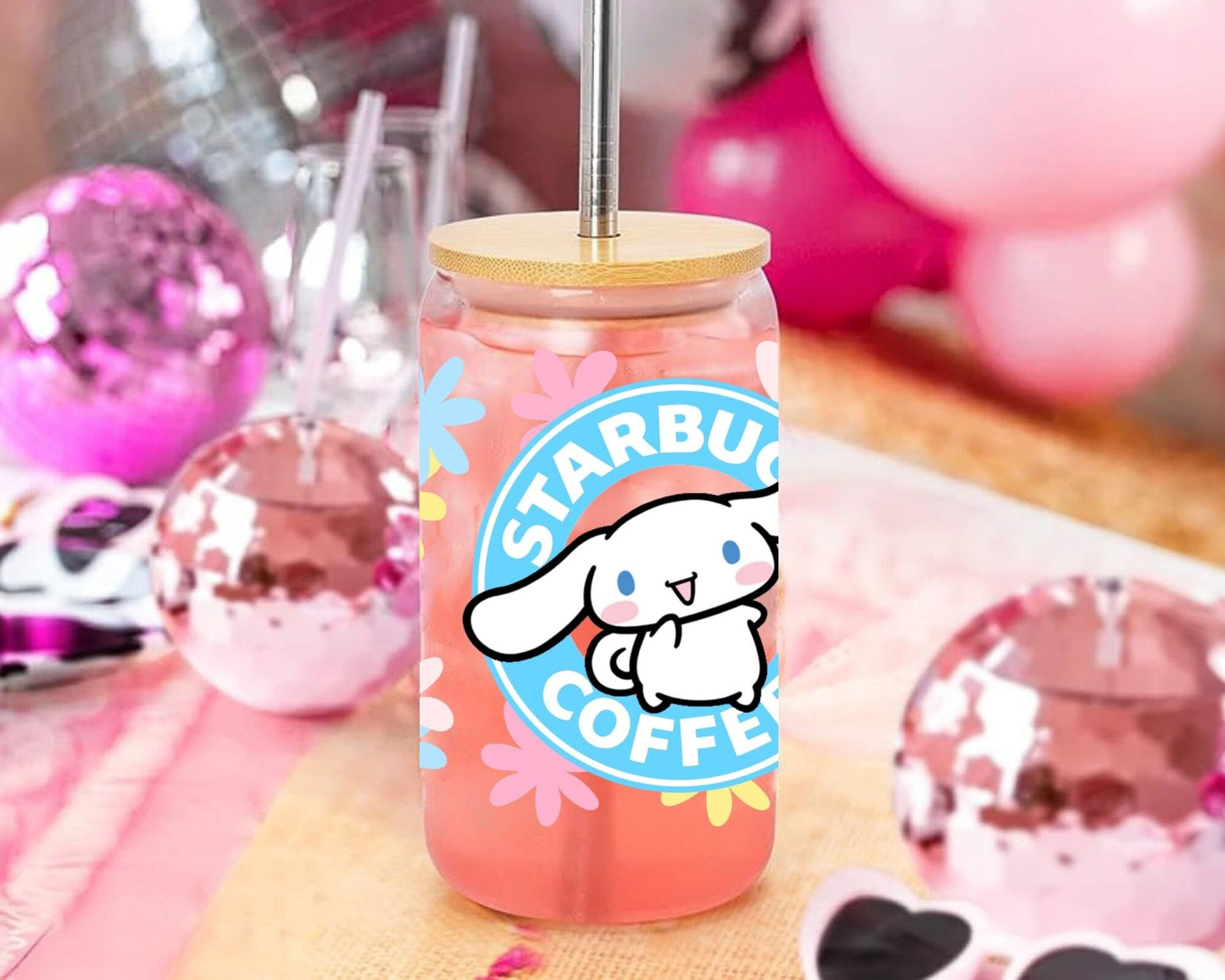 UVDTF Sanrio Anime Cup Wrap, Ready to Use Glass Cup UVDTF transfers for Glass Can | Ready to Apply UVDTF wraps for Libbey Glass