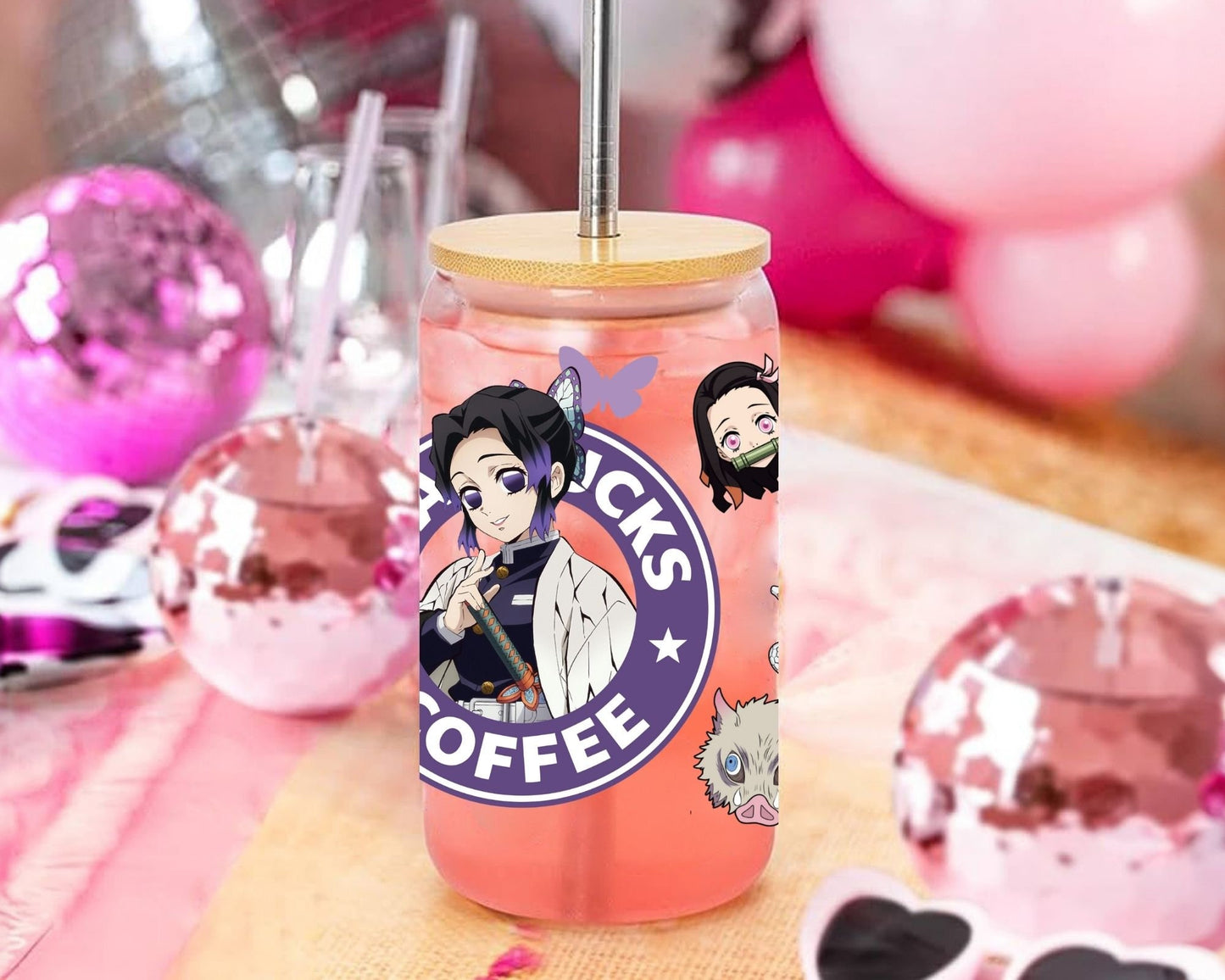 UVDTF Anime Cup Wrap, Ready to Use Glass Cup UVDTF transfers for Glass Can | Ready to Apply UVDTF wraps for Libbey Glass