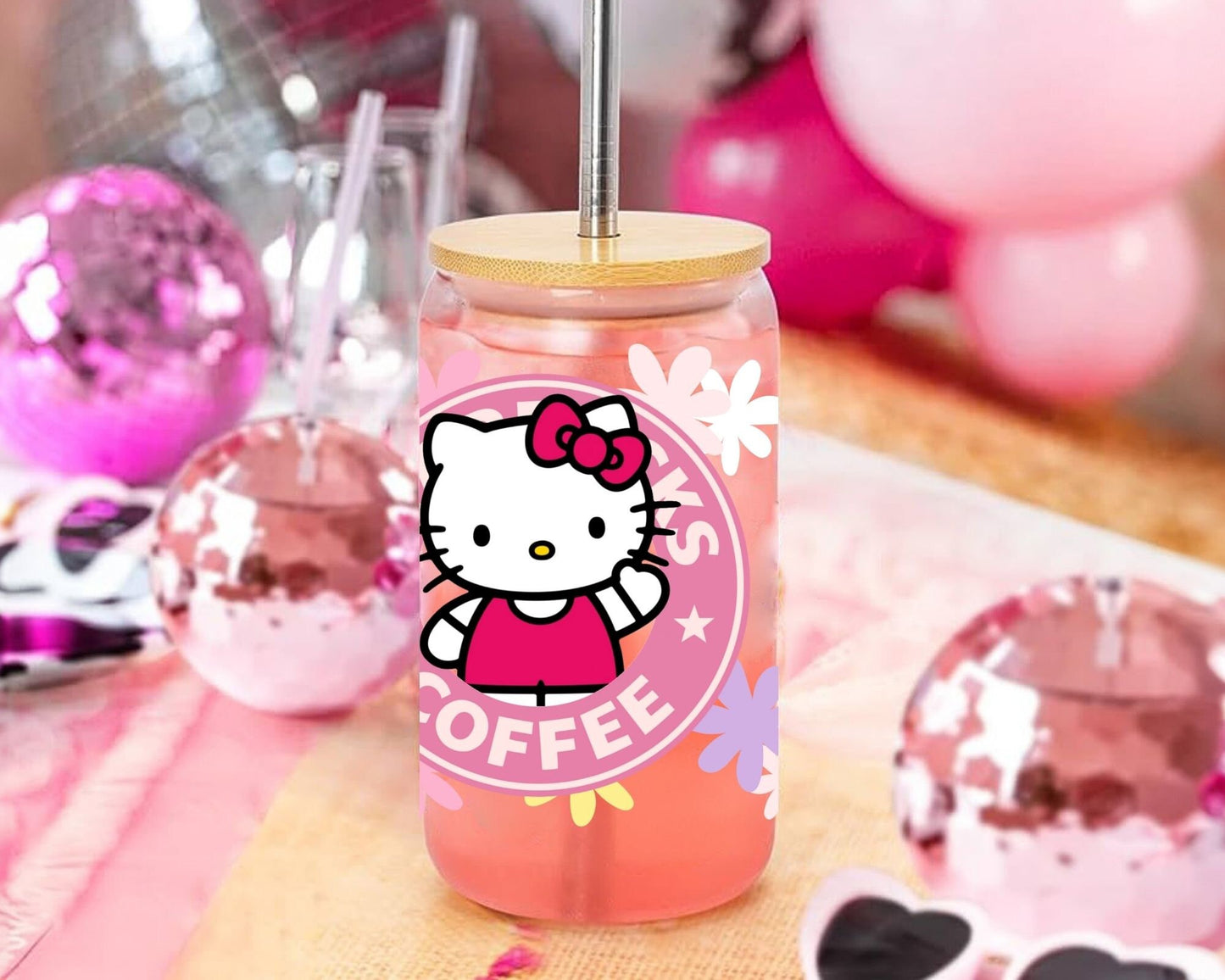 UVDTF Sanrio Anime Cup Wrap, Ready to Use Glass Cup UVDTF transfers for Glass Can | Ready to Apply UVDTF wraps for Libbey Glass