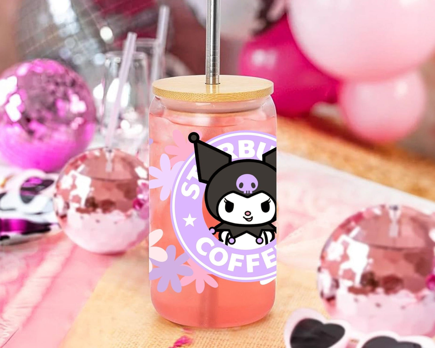 UVDTF Sanrio Anime Cup Wrap, Ready to Use Glass Cup UVDTF transfers for Glass Can | Ready to Apply UVDTF wraps for Libbey Glass