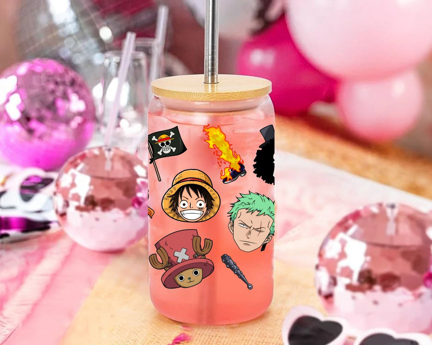 UVDTF Anime Cup Wrap, Ready to Use Glass Cup Wrap for Glass Can | Ready to Apply UVDTF, UVDTF Transfers
