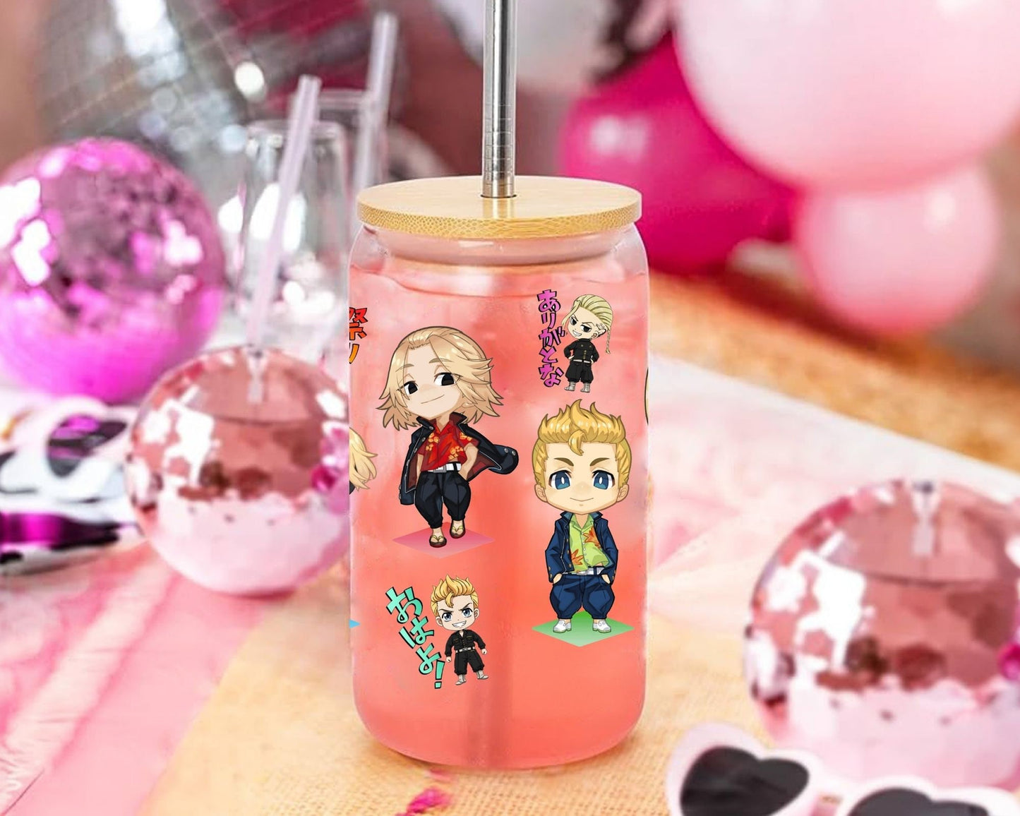 UVDTF Anime Cup Wrap, Ready to Use Glass Cup Wrap for Glass Can | Ready to Apply UVDTF, UVDTF Transfers