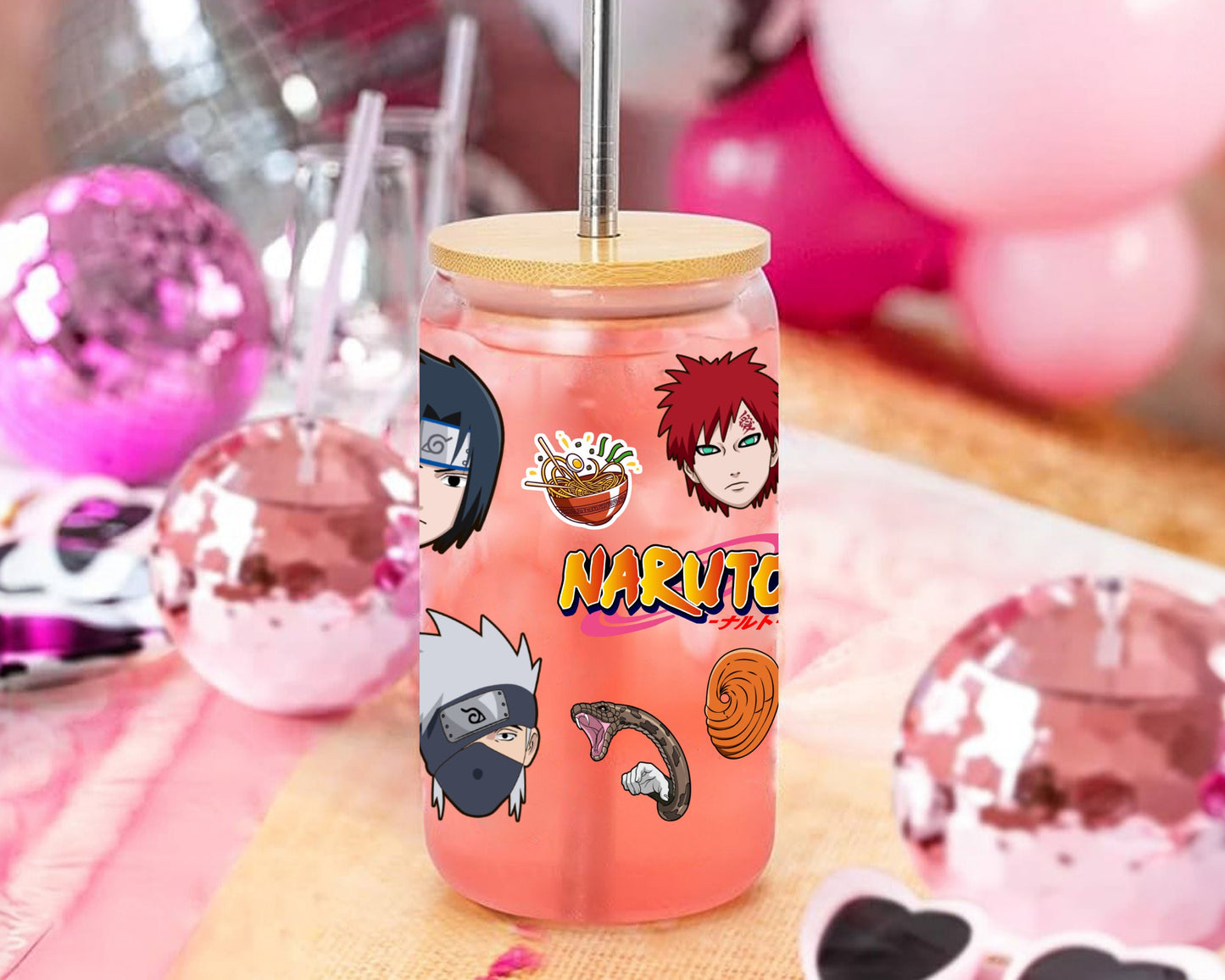 UVDTF Anime Cup Wrap, Ready to Use Glass Cup UVDTF transfers for Glass Can | Ready to Apply UVDTF wraps for Libbey Glass