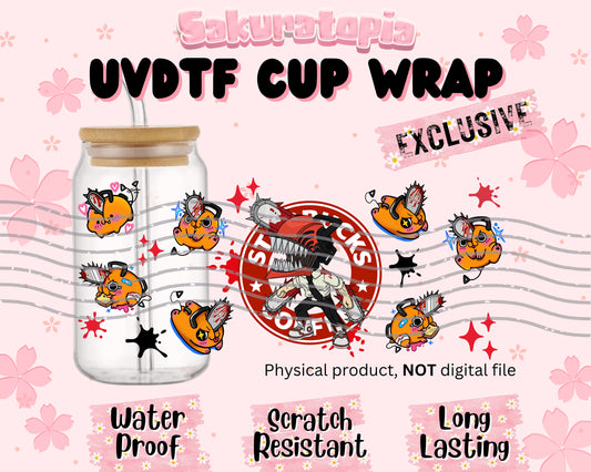 UVDTF Anime Cup Wrap, Ready to Use Glass Cup UVDTF transfers for Glass Can | Ready to Apply UVDTF wraps for Libbey Glass