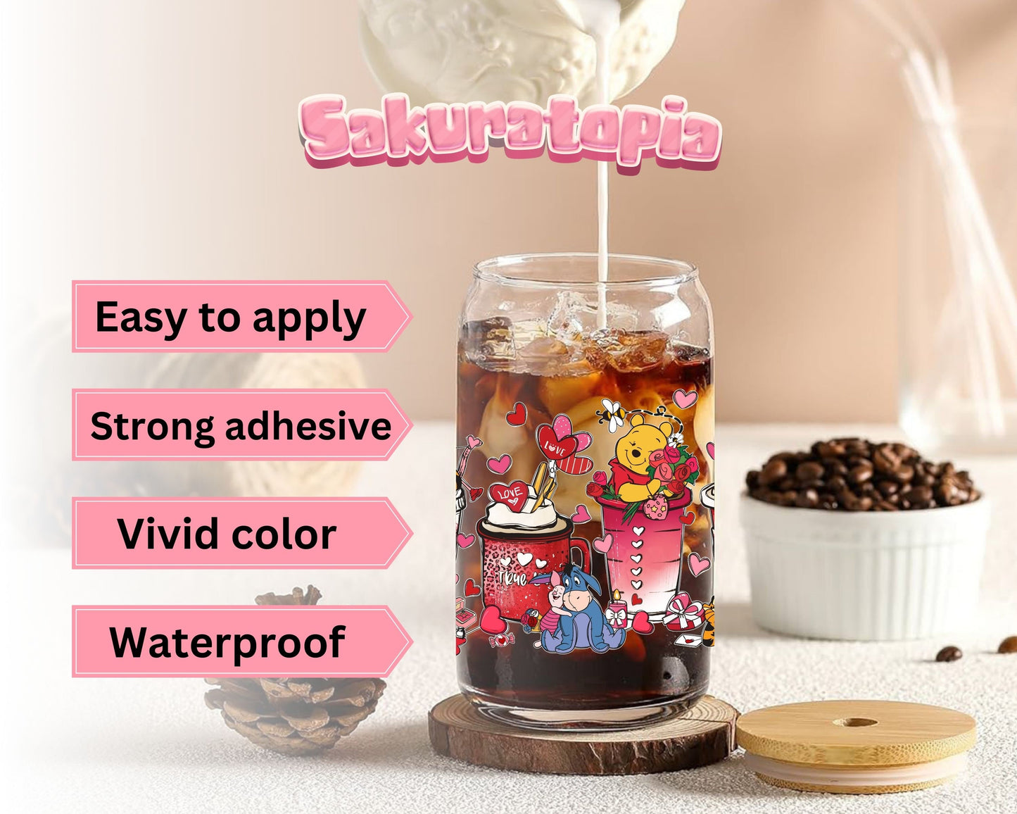 UVDTF Anime Cup Wrap, Ready to Use Glass Cup UVDTF transfers for Glass Can | Ready to Apply UVDTF wraps for Libbey Glass